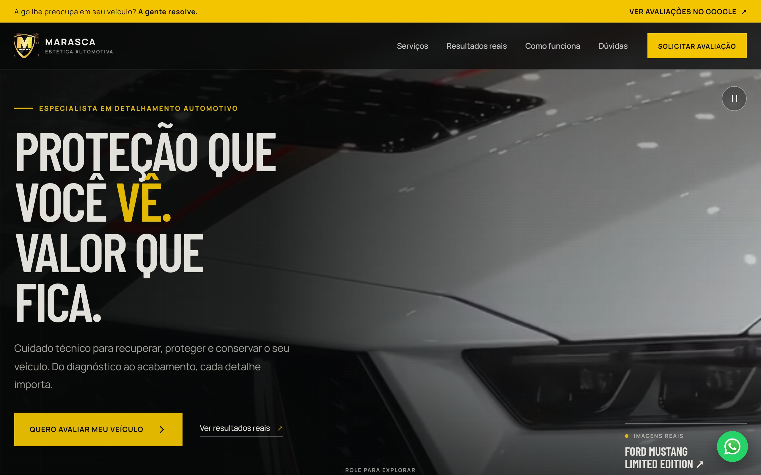 Site Maraska Estética Automotiva